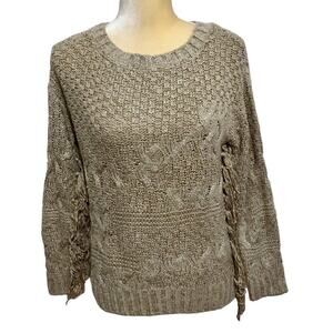 Design Lab Lord & Taylor Fringe Sweater Women S